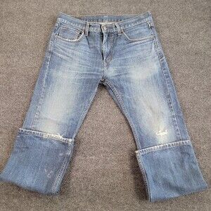 Levi's 527 Slim Bootcut Jeans Mens 33x30 Blue Whiskered Denim Mid Rise 5-Pocket